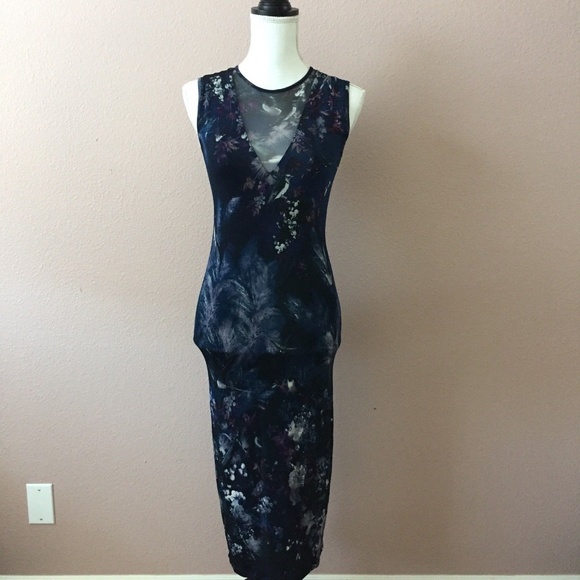 Fuzzi Hummingbird Print Tulle Cocktail Dress - NWT - Picture 4 of 8